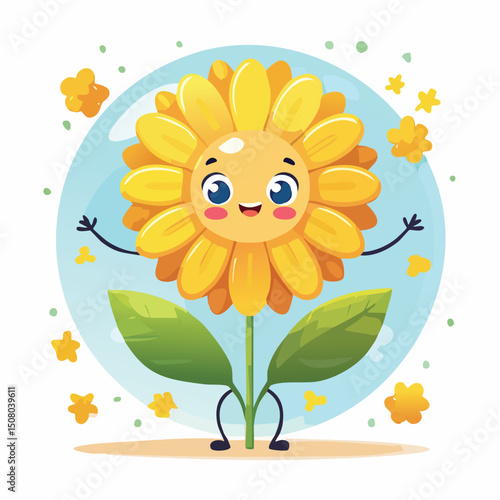Buttercup in cute cartoon character style with expressive face and limbs.
