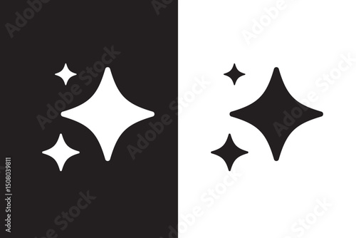 AI generate icon set. Sparkle Icon Set. AI star and square, artificial intelligence. Vector Illustration Design