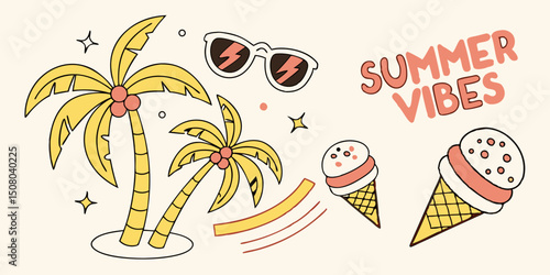 Summer Fun Illustration with Sunglasses