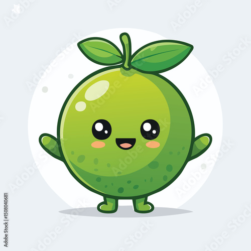 Caimito in cute cartoon character style with expressive face and limbs.