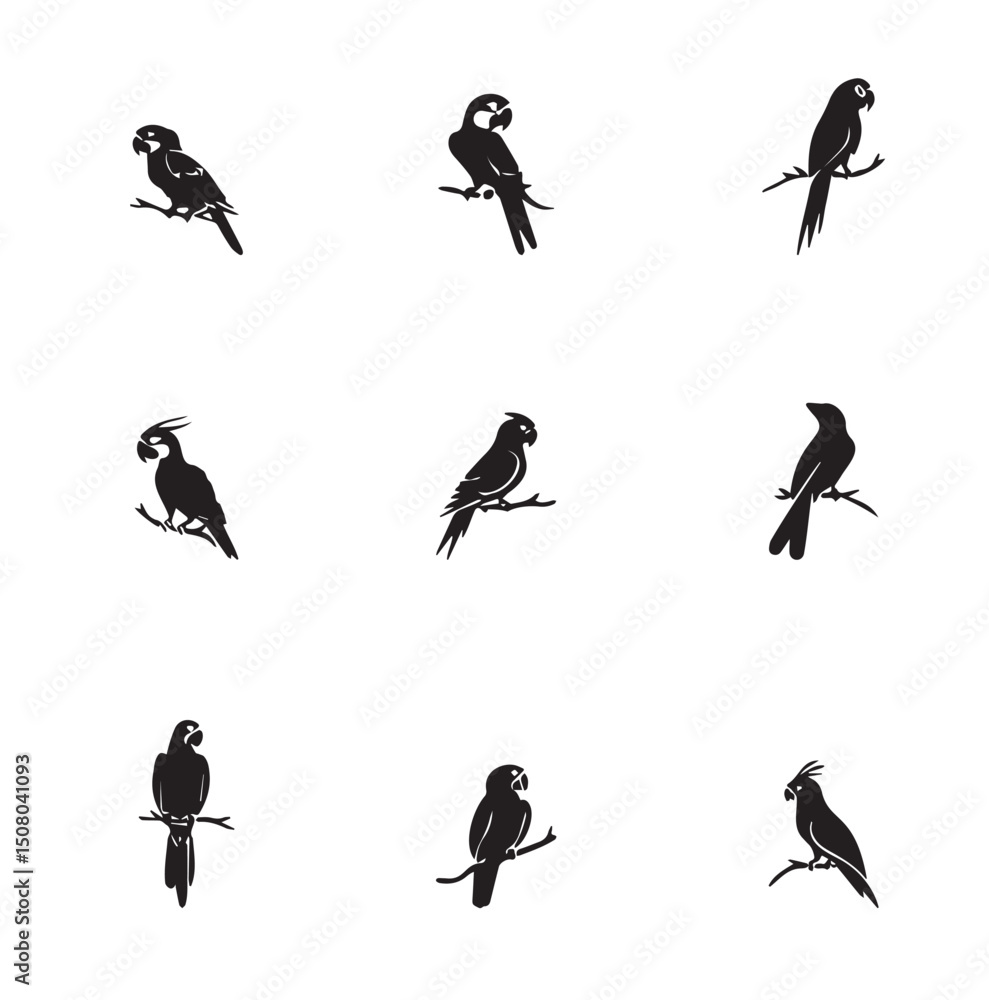 Obraz premium Group parrot vector design