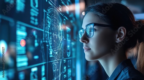 A business team using machine learning algorithms to analyze recruitment data