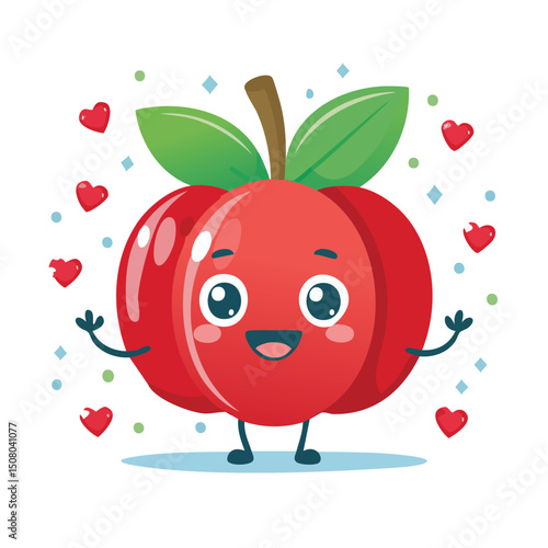 Hawthorn Berry in cute cartoon character style with expressive face and limbs.
