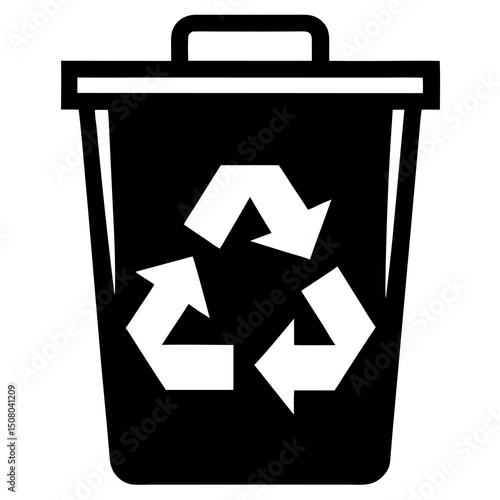 vector recycle bin icon with arrows on white