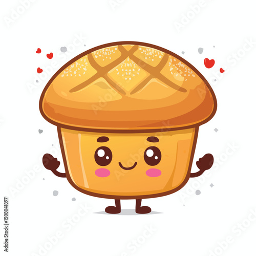 Brioche in cute cartoon character style with expressive face and limbs.