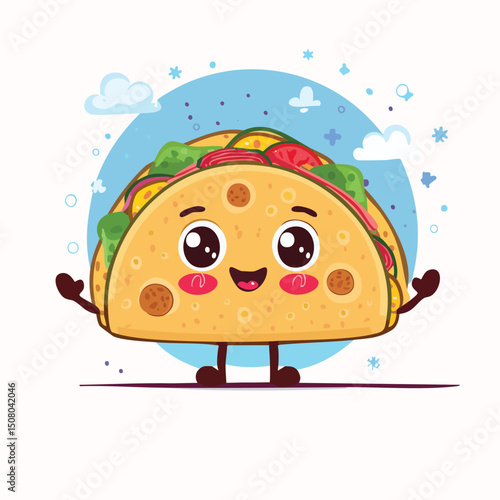 Chapati in cute cartoon character style with expressive face and limbs.