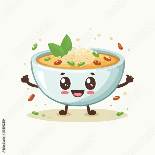 Chili Con Carne in cute cartoon character style with expressive face and limbs.