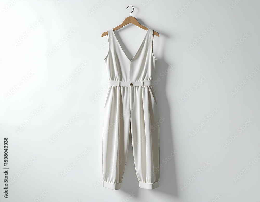 Minimalist Off-White Jumpsuit Elegant & Comfortable Summer Style Minimalist Off-White Jumpsuit Elegant & Comfortable Summer Style