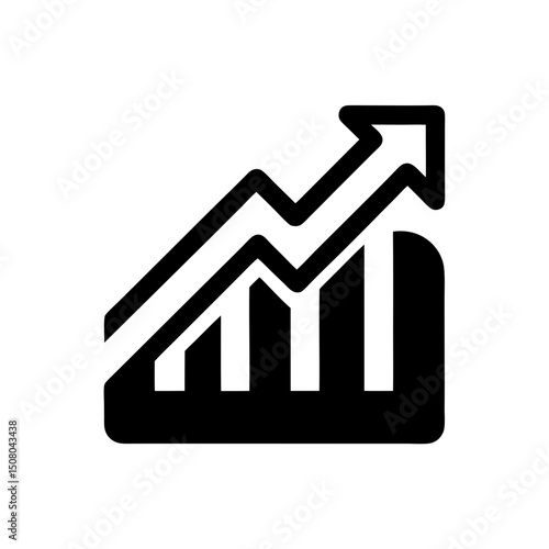 Growth Arrow Silhouette Icon Design