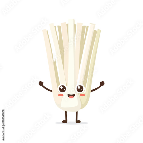 chopsticks in cute cartoon character style with expressive face and limbs.