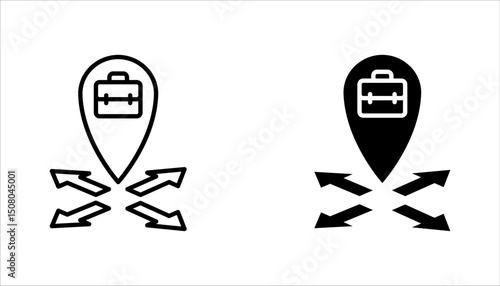 Business expansion linear icon set. Company growth strategy. vector illustration on white background