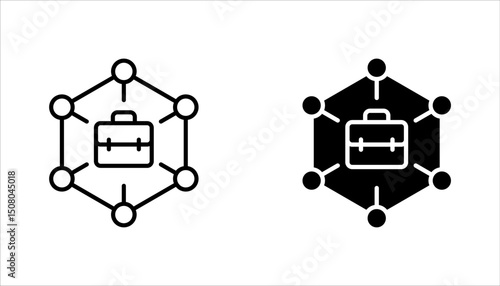 Business expansion linear icon set. Company growth strategy. vector illustration on white background