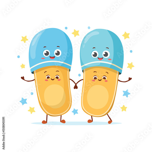 slippers in cute cartoon character style with expressive face and limbs.