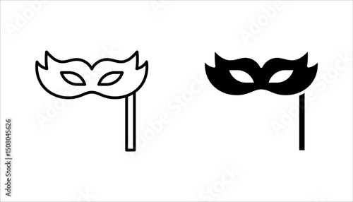 Masks linear icon set. Carnival dressing. Costume for masquerade. vector illustration on white background