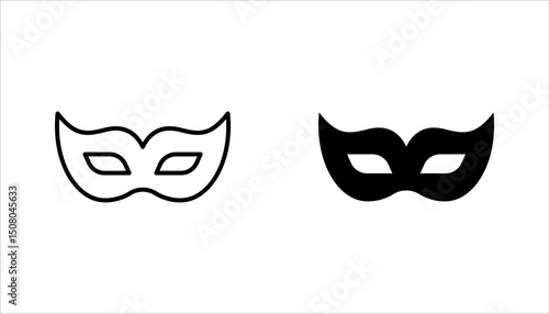 Masks linear icon set. Carnival dressing. Costume for masquerade. vector illustration on white background