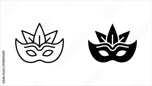 Masks linear icon set. Carnival dressing. Costume for masquerade. vector illustration on white background