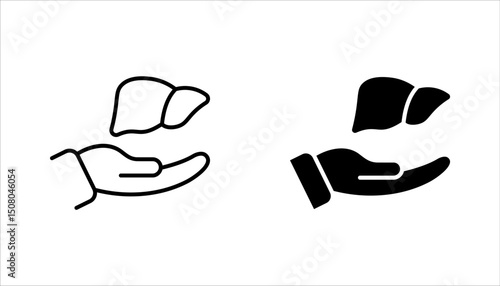 Organ donation linear icon. Living, deceased body parts offer. Tissues transplantation. vector illustration on white background