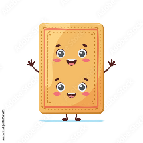 placemat in cute cartoon character style with expressive face and limbs.