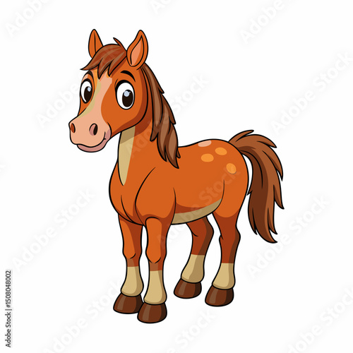 horse cartoon isolated on white