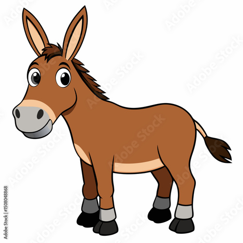 donkey cartoon isolated on white