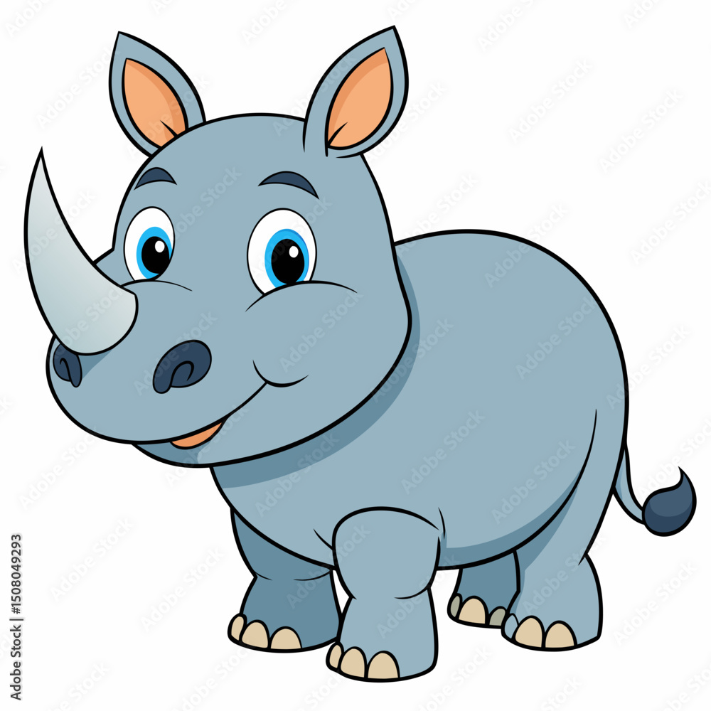Fototapeta premium cartoon rhino cartoon