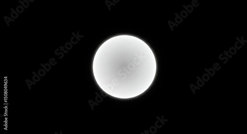 Bright white orb glowing sphere illuminated circle transparent background abstract light design element
