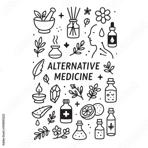 Alternative Medicine Elements Illustration