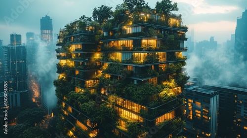 A massive vertical garden absorbing CO2 in a highly industrialized city 