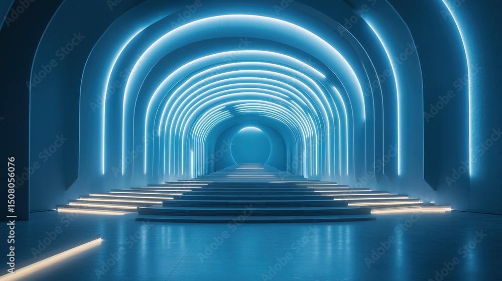 Obraz premium A futuristic conference hall powered entirely by kinetic energy from attendees 