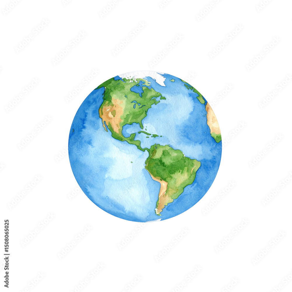Fototapeta premium Globale 3D-Landkarte des Erdballs, ein abstraktes Business-Icon von unserem grünen Planeten, der Asien, Europa, Amerika und Ozean-Festland zeigt