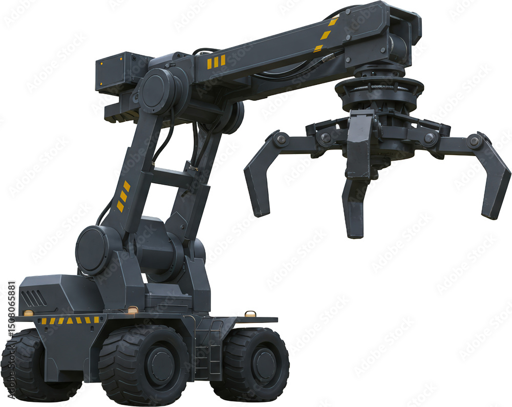 Powerful Industrial Robotic Crane Arm Heavy Duty Grapple Mechanical Claw Automated Lifting Equipment Powerful Industrial Robotic Crane Arm Heavy Duty Grapple Mechanical Claw Automated Lifting Equipment