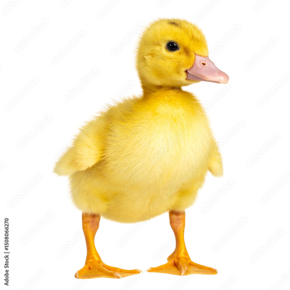 Cute yellow baby duckling isolated on white, a fluffy little farm animal perfect for Easter Cute yellow baby duckling isolated on white, a fluffy little farm animal perfect for Easter