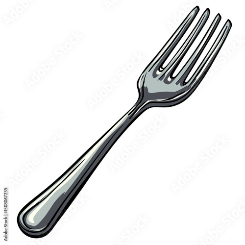 Fork on white background 