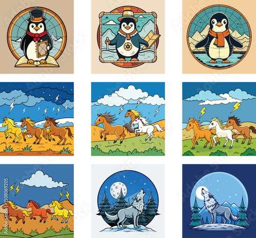 set of animals