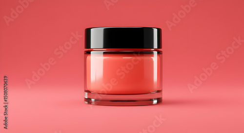 Coral Cream Jar Mockup Beauty Product Packaging Design