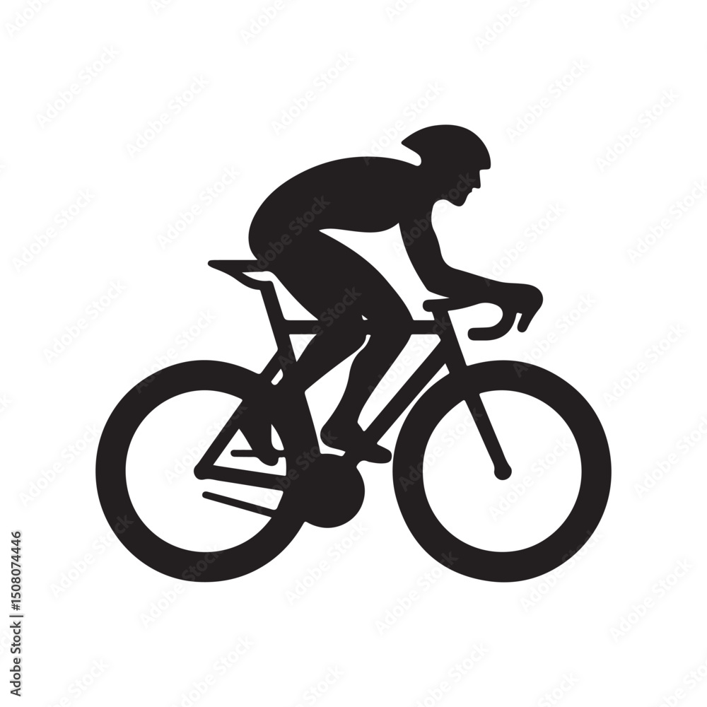 Obraz premium cycling vector silhouette clip art logo design illustration