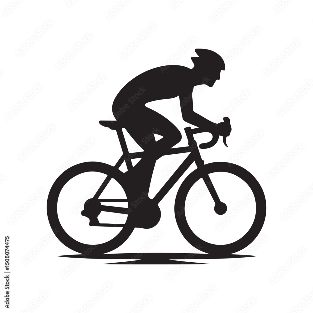 Obraz premium cycling vector silhouette clip art logo design illustration