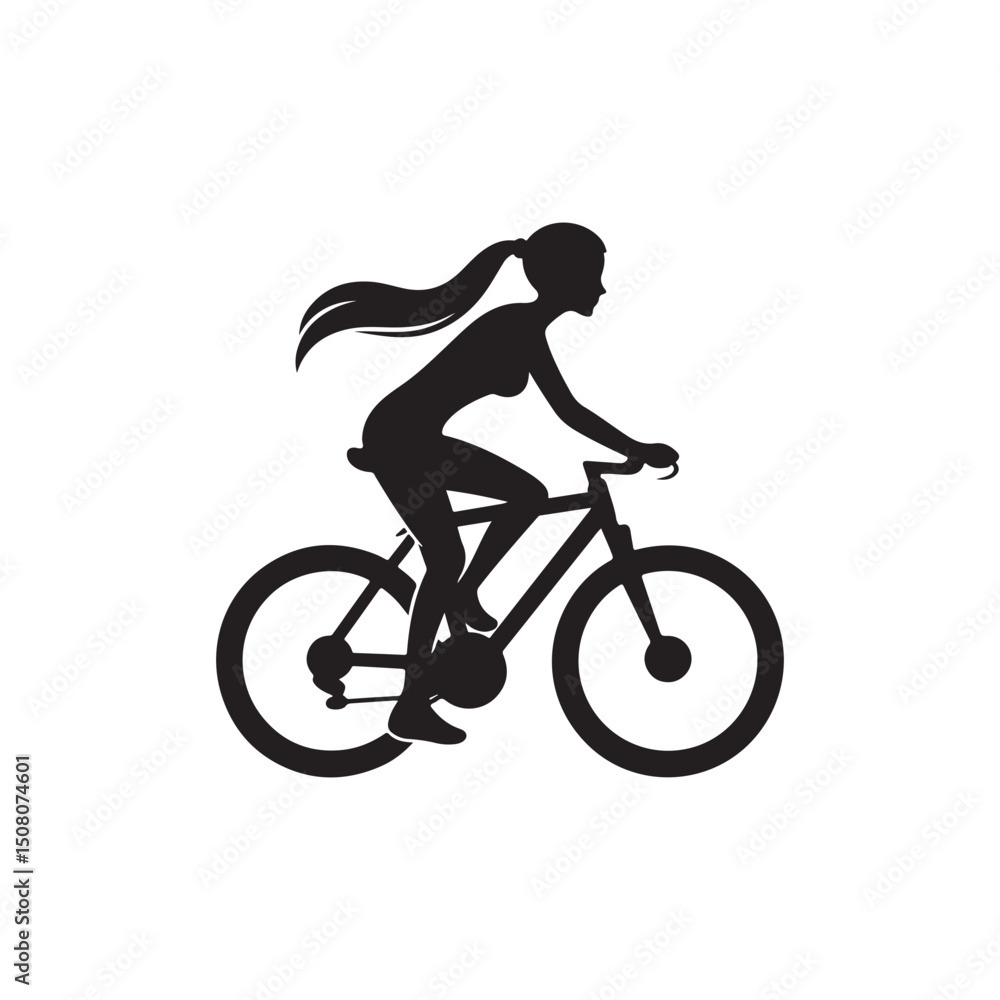 Fototapeta premium cycling vector silhouette clip art logo design illustration