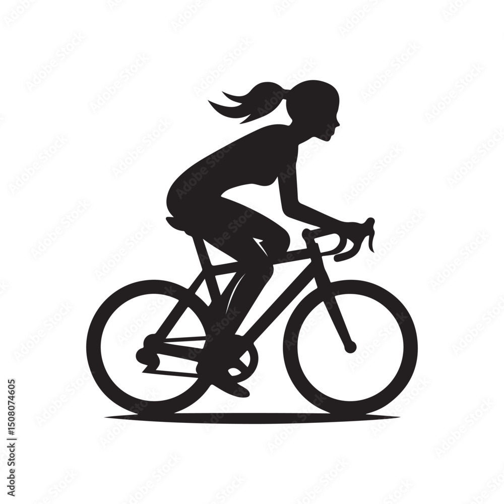 Obraz premium cycling vector silhouette clip art logo design illustration