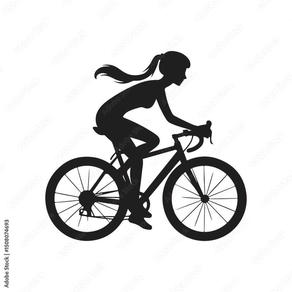Fototapeta premium cycling vector silhouette clip art logo design illustration