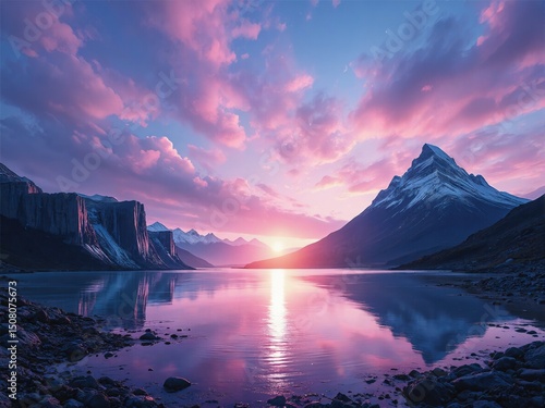 sunset in the mountains