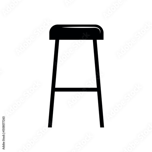 Stool icon vector, stool silhouette vector in trendy flat style illustration isolated on white background.