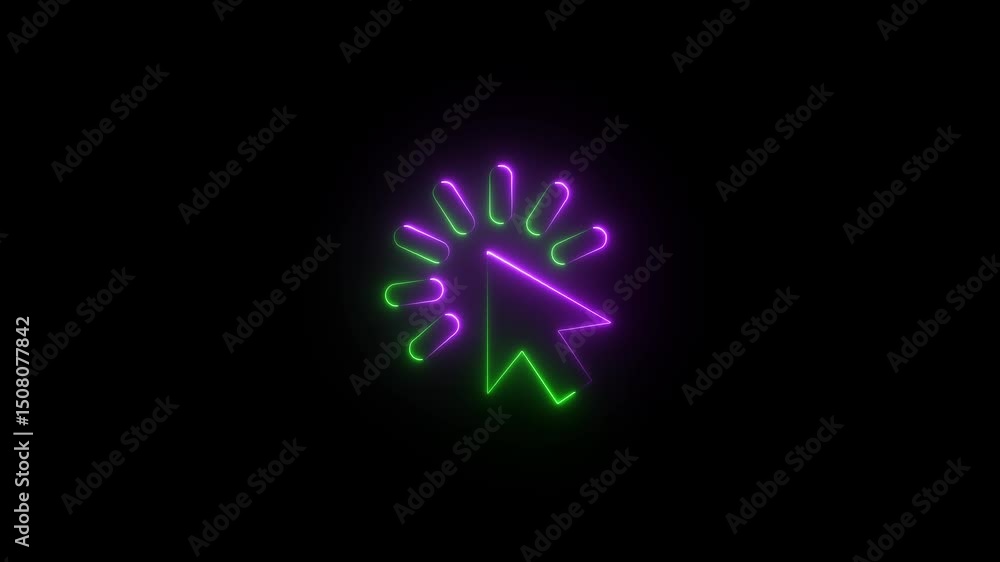 Glowing neon line Computer mouse click cursor arrow icon. Neon Cursor icon. glowing Mouse click cursor symbol. Glowing neon line Computer mouse click cursor arrow icon. Neon Cursor icon. glowing Mouse click cursor symbol.