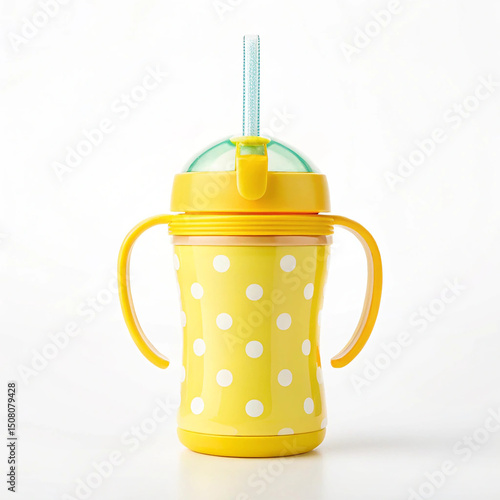 Baby sippy cup with weighted straw