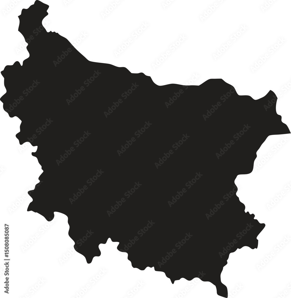 Obraz premium Bulgaria black map silhouette vector style with white background