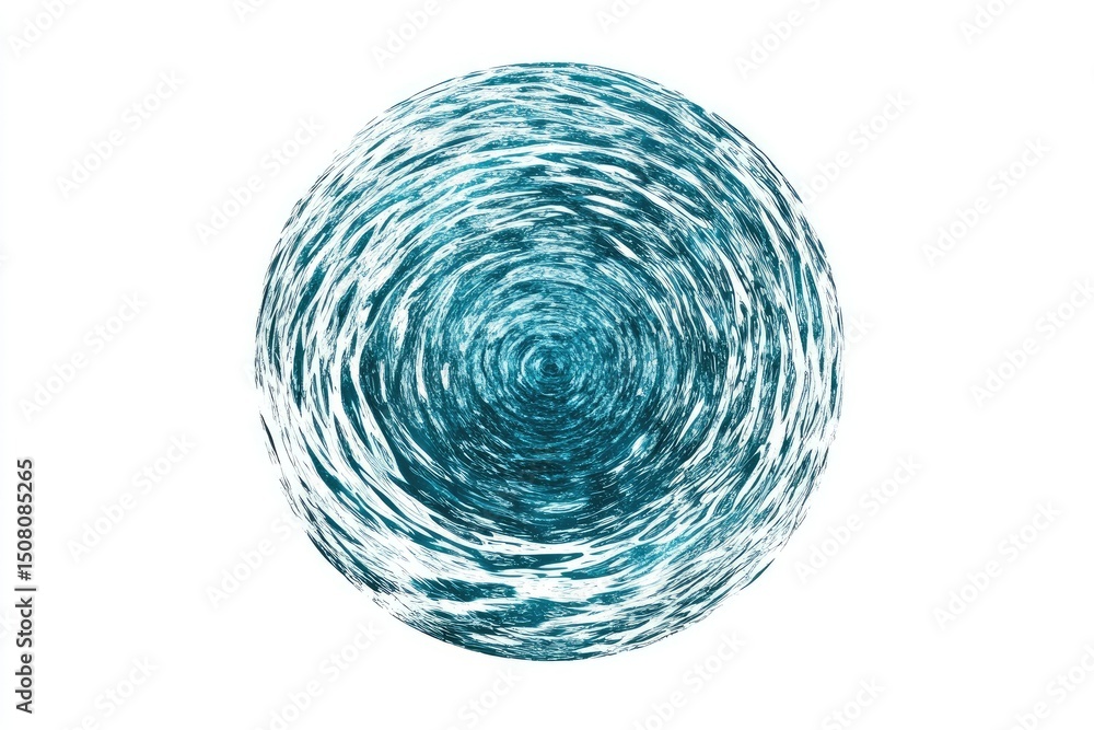 Abstract swirling teal sphere design. Abstract swirling teal sphere design.