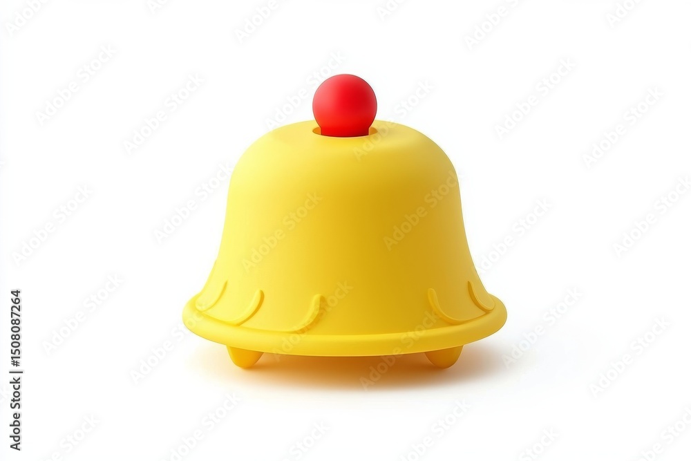Yellow Bell 3D Render, Cartoon Bell, Notification Icon 3D model, notification Yellow Bell 3D Render, Cartoon Bell, Notification Icon 3D model, notification