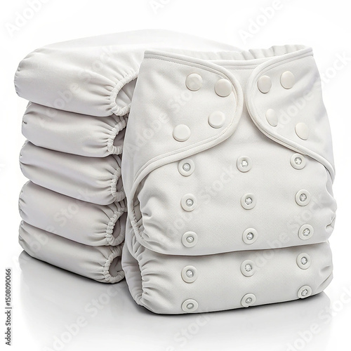 Cloth reusable diapers with snaps set