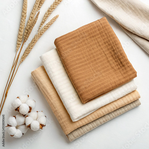 Cotton muslin burp cloths earthy tones