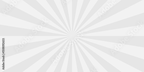 Vector sunburst pattern white and gray design. Vintage sunrays illustration swirl grunge backdrop line. sun beam vector banner design and comic burst gradient concept pattern.	
